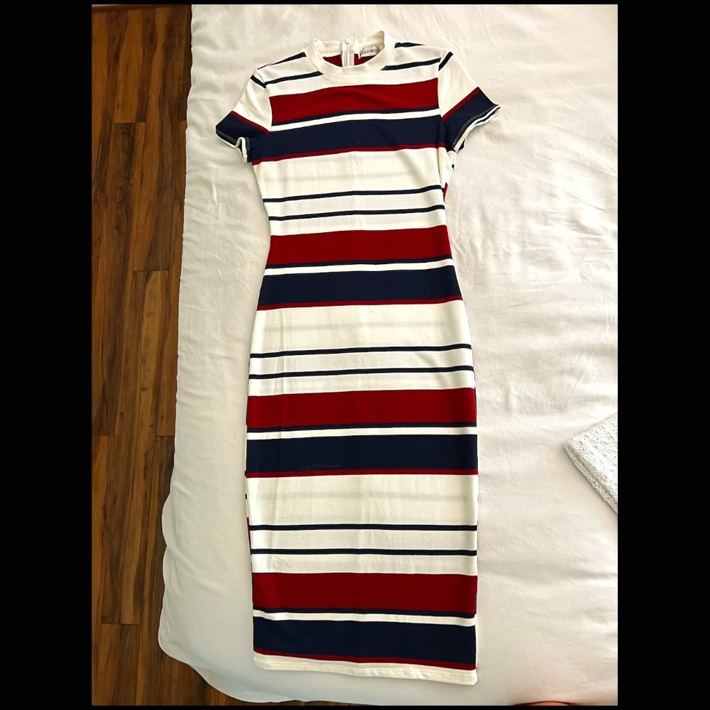 Stripped Midi Dress